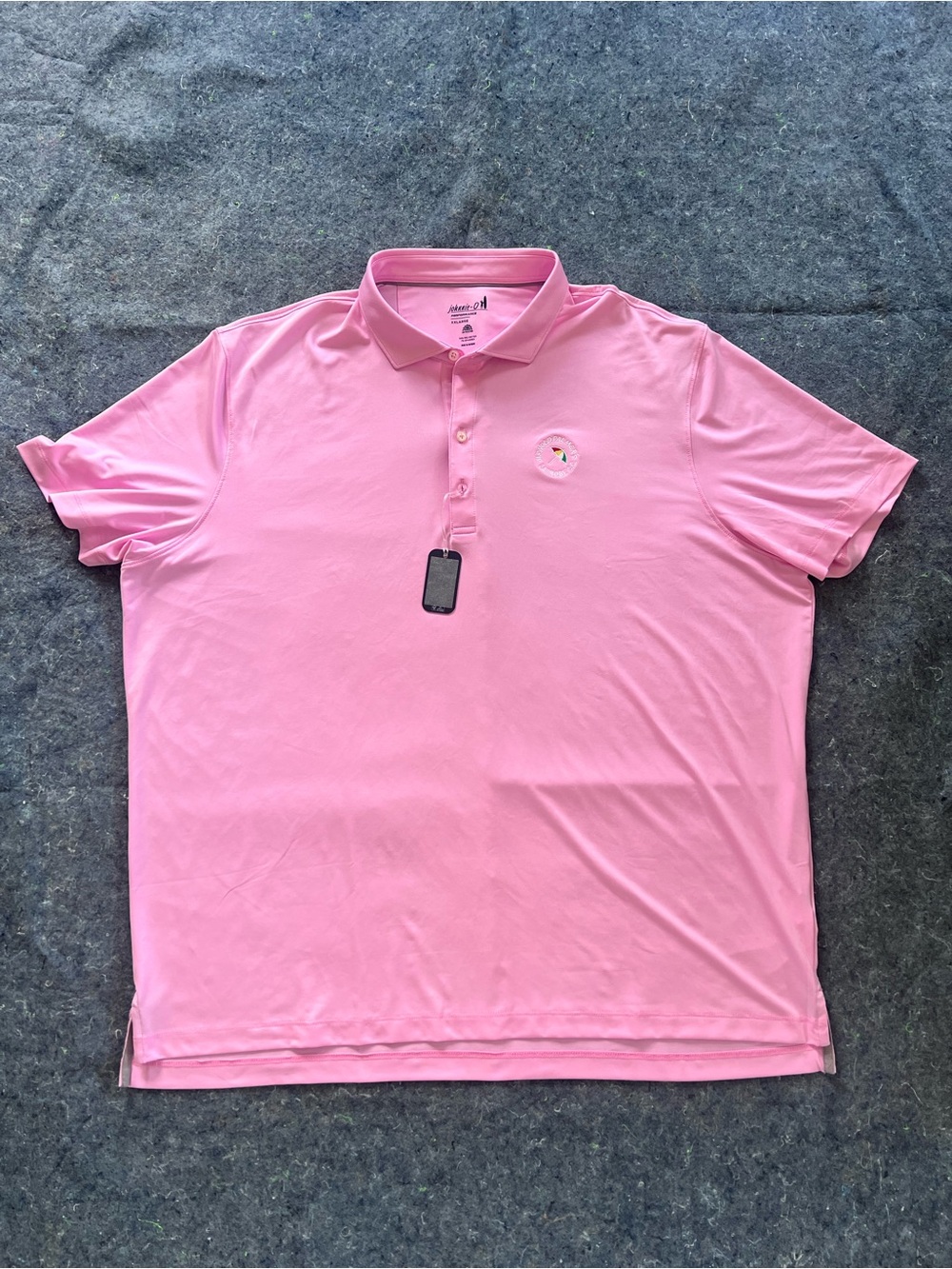 johnnie-O Men's Pre-Formance Pink Golf Polo with Emblem New